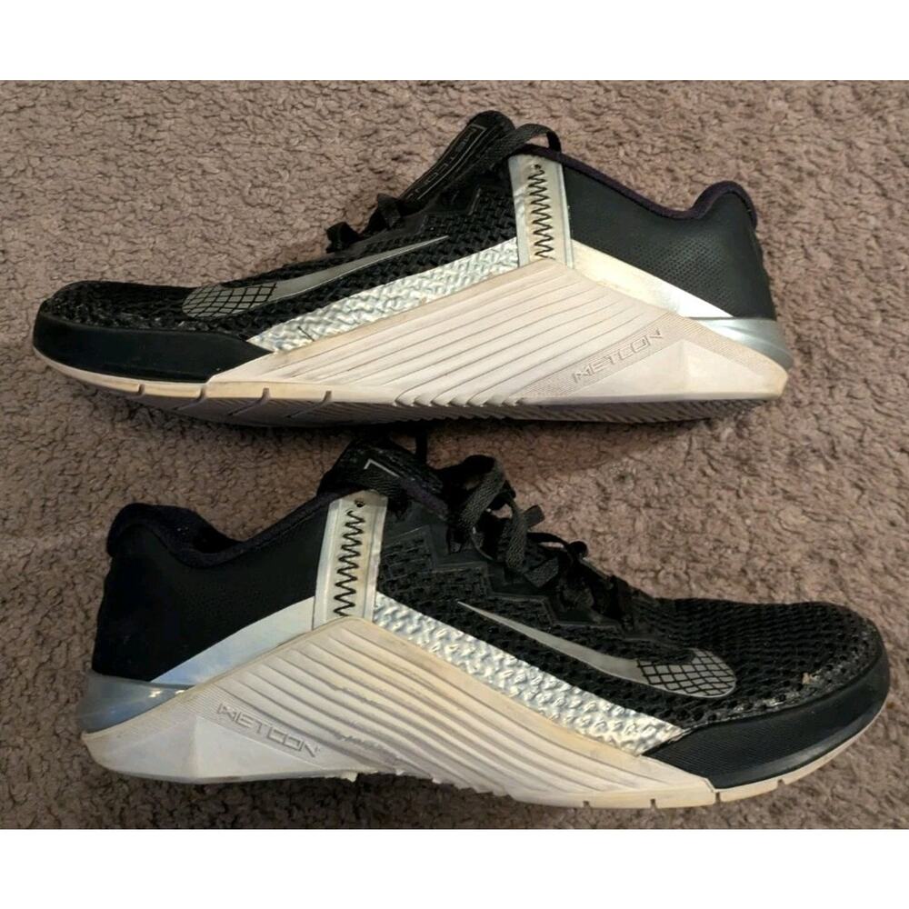 Nike Metcon 6 Black Metallic Silver AT3160-010 Women's 8.5